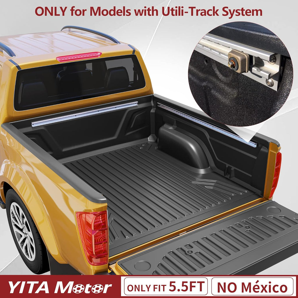 YITAMOTOR® Soft Roll Up Truck Bed Tonneau Cover Fits for Nissan Titan 2017 2018 2019 2020 2021 2022 2023 2024 with Utili-Track System, Fleetside 5.5 ft Bed w/o Titan Box