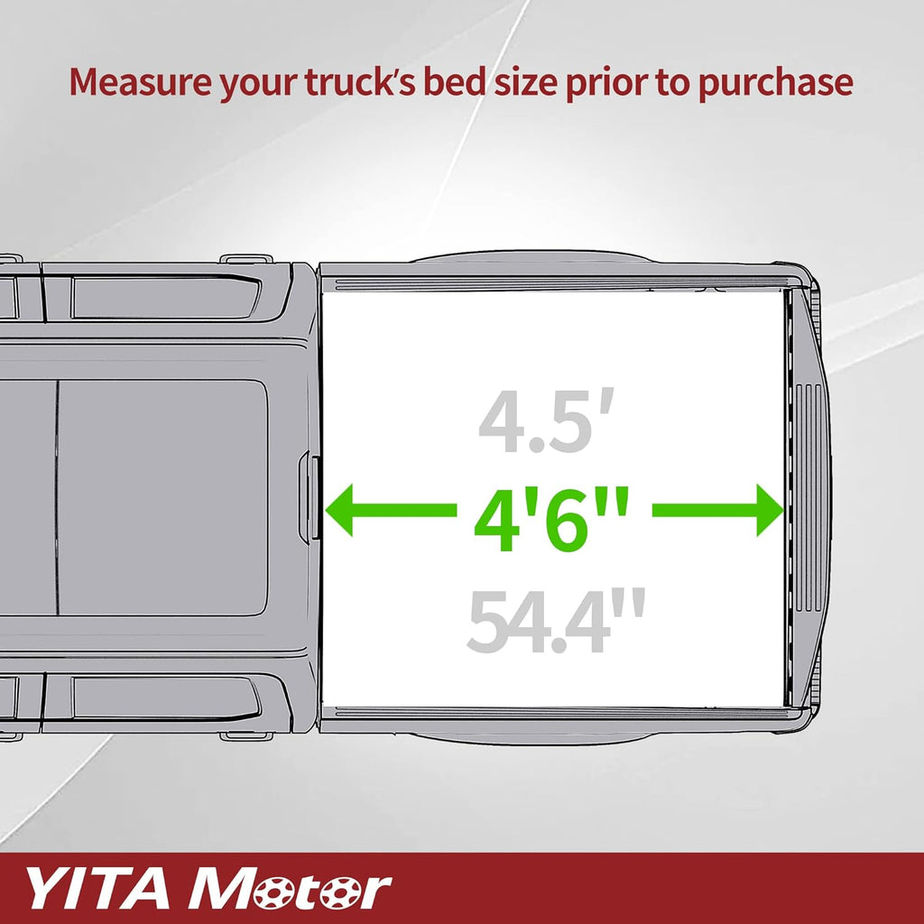 YITAMOTOR® Soft Roll Up Truck Bed Tonneau Cover Fits for Ford Maverick 2022 2023 2024 2025 4.5 ft Bed