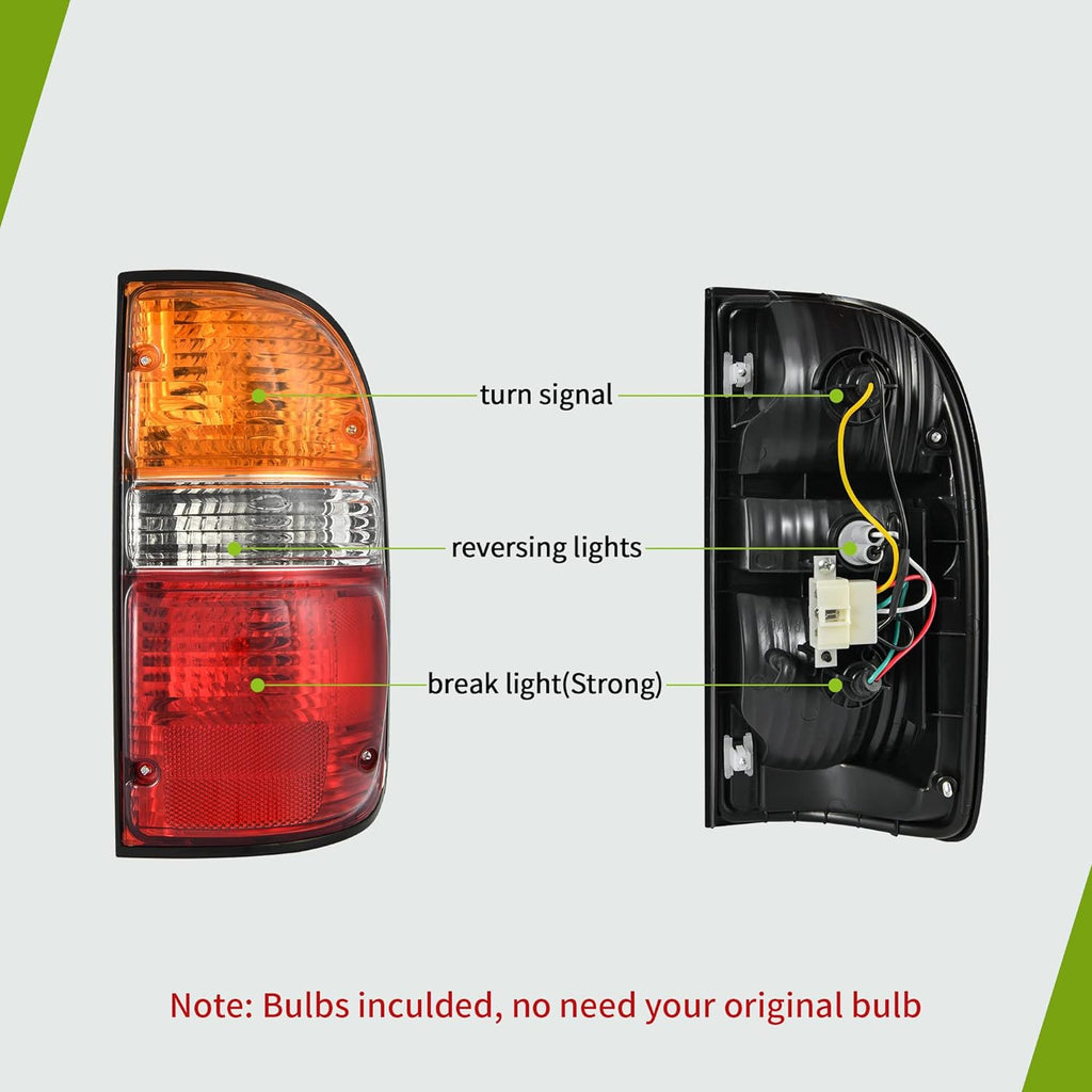 YITAMOTOR® Lámpara de freno de luz trasera con bombilla interior compatible con lámpara de freno de luz trasera Tacoma 2001-2004 - Lado del pasajero y del conductor