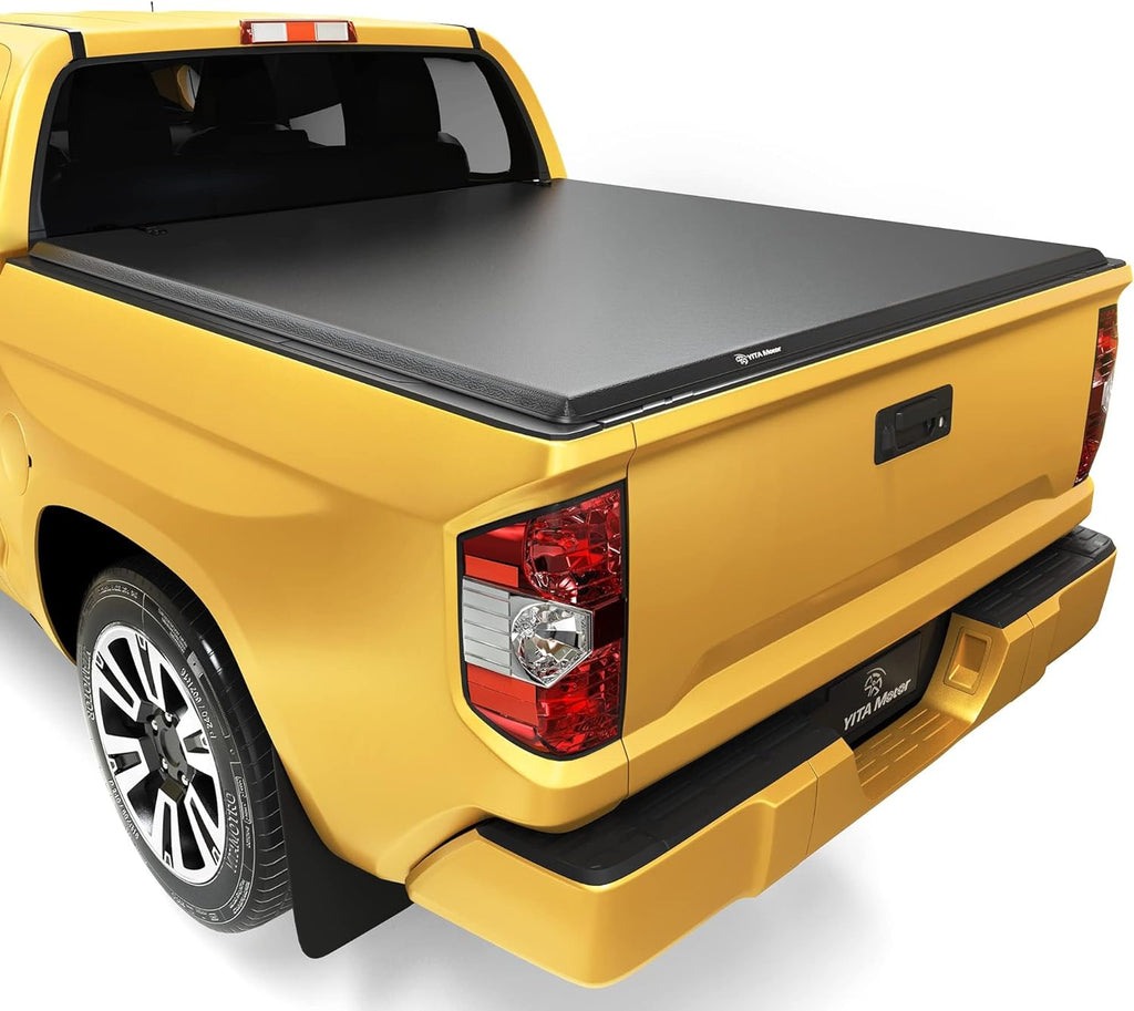 YITAMOTOR® Soft Tri-fold Truck Bed Tonneau Cover Compatible with 2007-2013 Toyota Tundra with Deck Rail System (Excl. Trail Edition), Fleetside 5.6 ft Bed