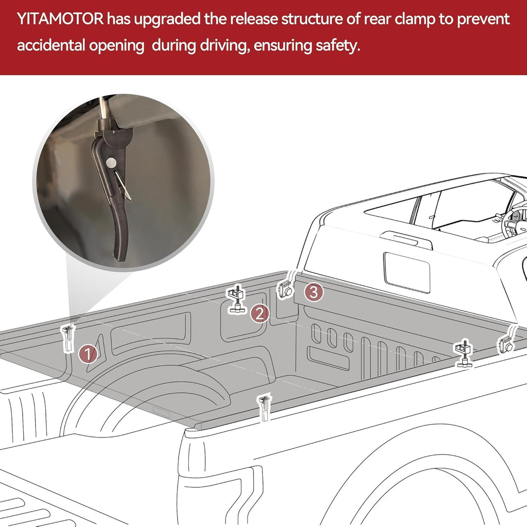 YITAMOTOR® Soft Tri-fold Truck Bed Tonneau Cover Compatible with 2007-2013 Toyota Tundra with Deck Rail System (Excl. Trail Edition), Fleetside 5.6 ft Bed