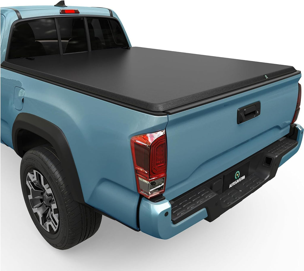 YITAMOTOR® Soft Roll Up Truck Bed Tonneau Cover Compatible with 2016-2023 Toyota Tacoma (Excl. Trail Edition) 6ft Bed with Deck Rail System