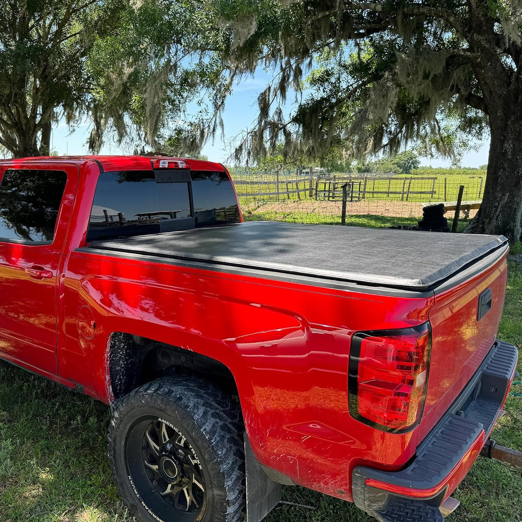 YITAMOTOR® Soft Roll Up Truck Bed Tonneau Cover Compatible with 2020 2021 2022 2023 2024 Chevy Silverado/GMC Sierra 2500 3500 HD 6.10ft Bed