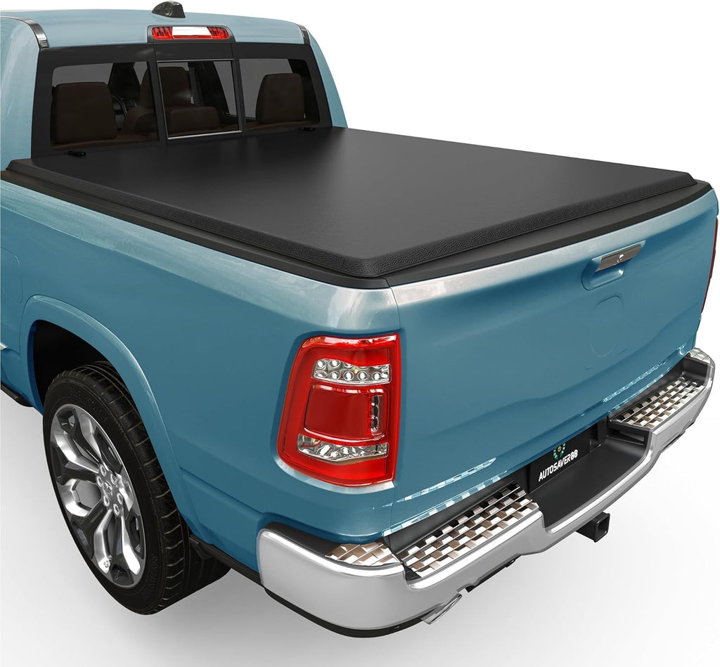 YITAMOTOR® Soft Roll Up Truck Bed Tonneau Cover Compatible with Dodge Ram 1500 (Classic ONLY) 2002-2024, Fit for Dodge Ram 2500 3500 2003-2024, 6.4ft Bed w/o Ram Box