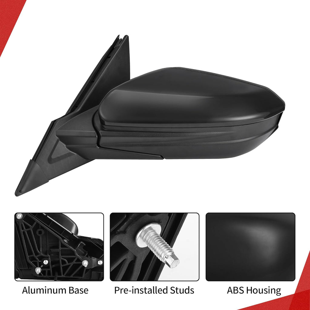 YITAMOTOR® Left Driver Side Mirror Door Mirror Compatible With 2016-2021 Civic Power Glass Manual Folding Rear View Mirror