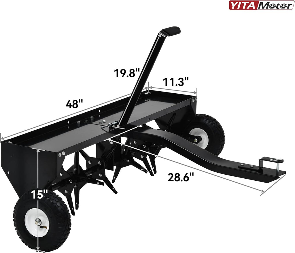 YITAMOTOR® 48" Tow Plug Lawn Aerator with Universal Hitch,Black