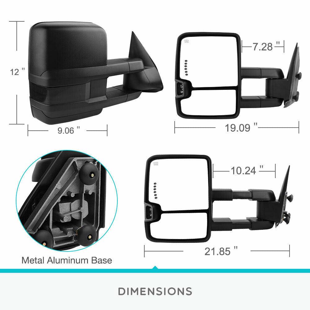 Chevy Silverado Towing Mirrors Dimension