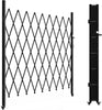 Single Folding Security Gate, 85" H x 85" W, Steel Accordion Design, 360° Rolling, Scissor Gate with Padlock, Aluminium Mesh