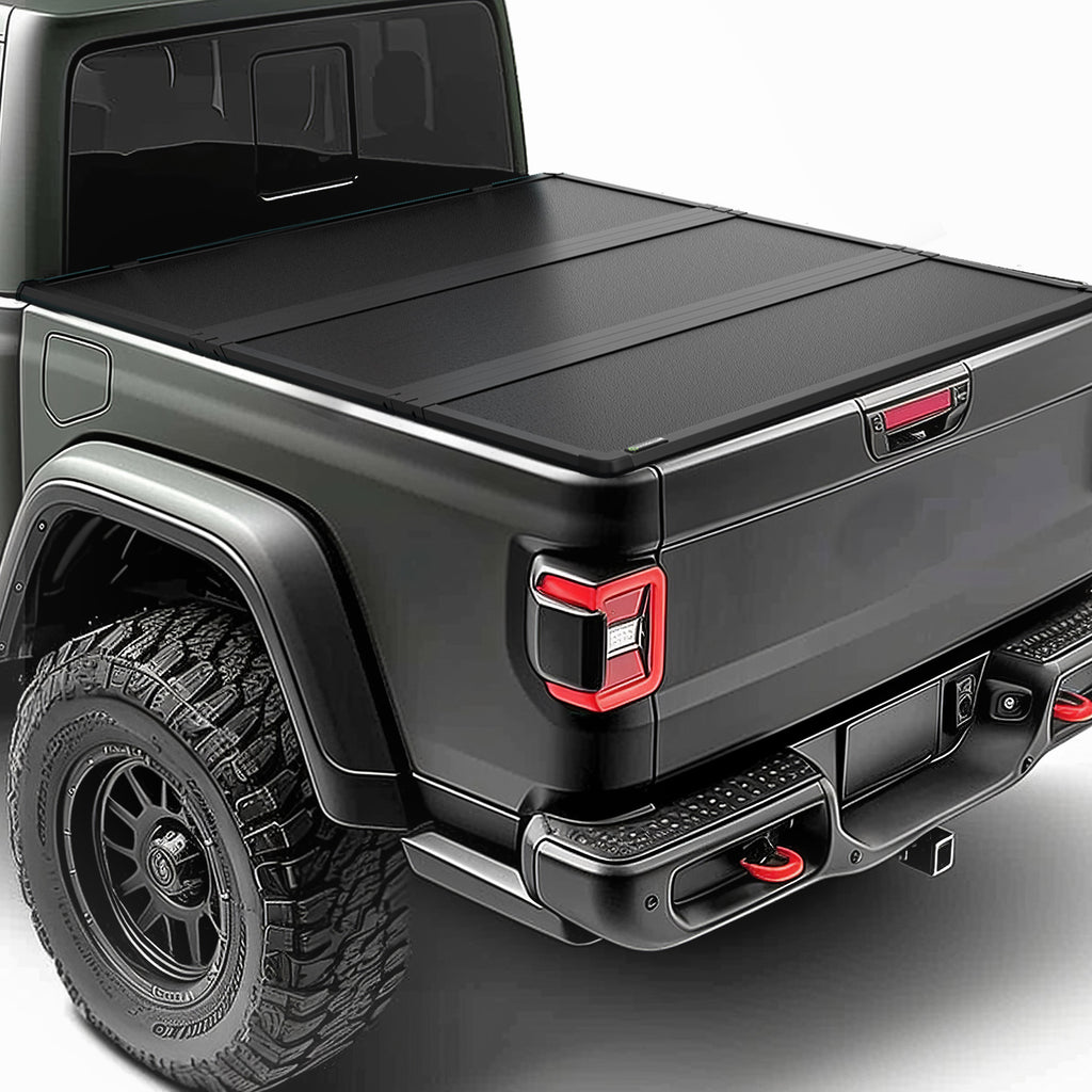 YITAMOTOR® Hard Tri-fold Truck Bed Tonneau Cover Compatible with Jeep Gladiator 5ft Bed 2020 2021 2022 2023 2024 JT w/or w/o Trail Rail System