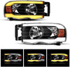 YITAMOTOR® Tubo LED 2002-2005 Dodge Ram 1500 Conjunto de faros delanteros conmutados