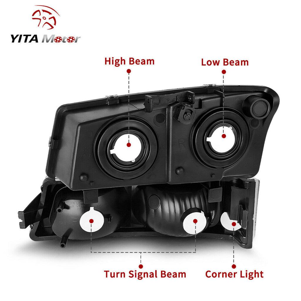 YITAMOTOR® 03-06 Chevy Silverado 07 Silverado Classic Chrome Housing Headlights + Taillights Combo - YITAMotor