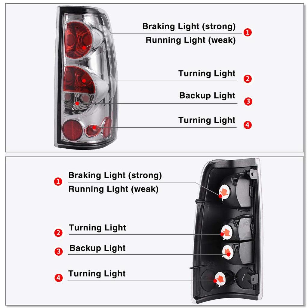 YITAMOTOR® 03-06 Chevy Silverado 07 Silverado Classic Chrome Housing Headlights + Taillights Combo