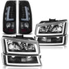 YITAMOTOR® LED 2007 Silverado Classic 2003-2006 Chevy Silverado Reemplazo de lentes transparentes faros delanteros + luces traseras