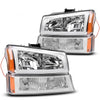 YITAMOTOR® 03-06 DRL Chevy Silverado Avalanche Chrome Housing Headlight Assembly - YITAMotor