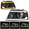 Faros delanteros LED DRL YITAMOTOR® para Ford F-150 F150 2004-2008, faro con carcasa negra LH+RH