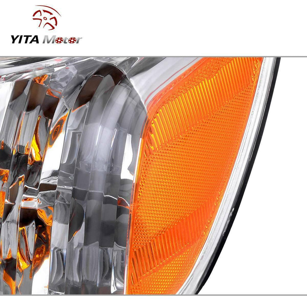 YITAMOTOR® 2005-2006 Toyota Tundra/2005-2007 Sequoia Headlight Chrome Housing Clear Lens - YITAMotor