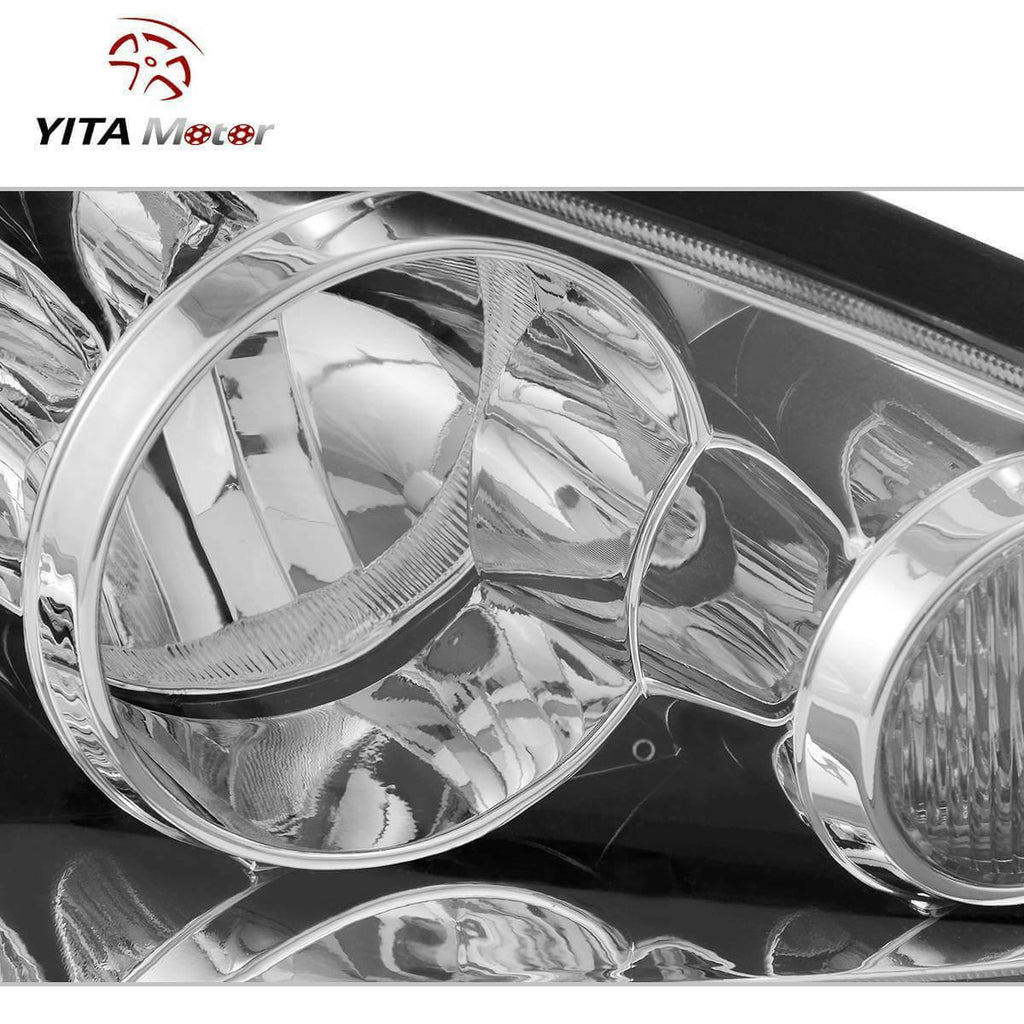 YITAMOTOR® 2005-2006 Toyota Camry LE SE XLE Chrome Headlights Assembly with Amber Reflector(Driver and Passenger Side) - YITAMotor