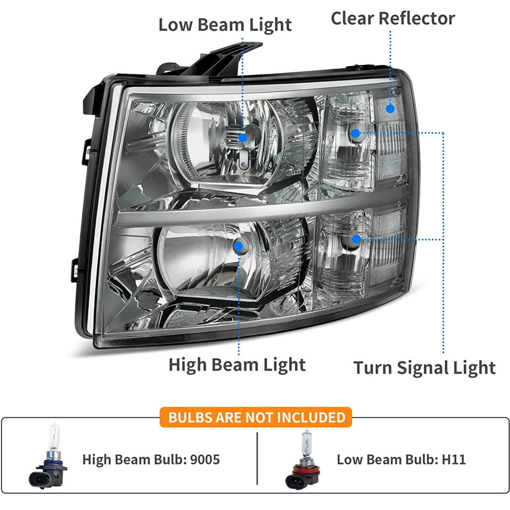 2007-2013 Chevy Silverado 1500 Headlight Assembly