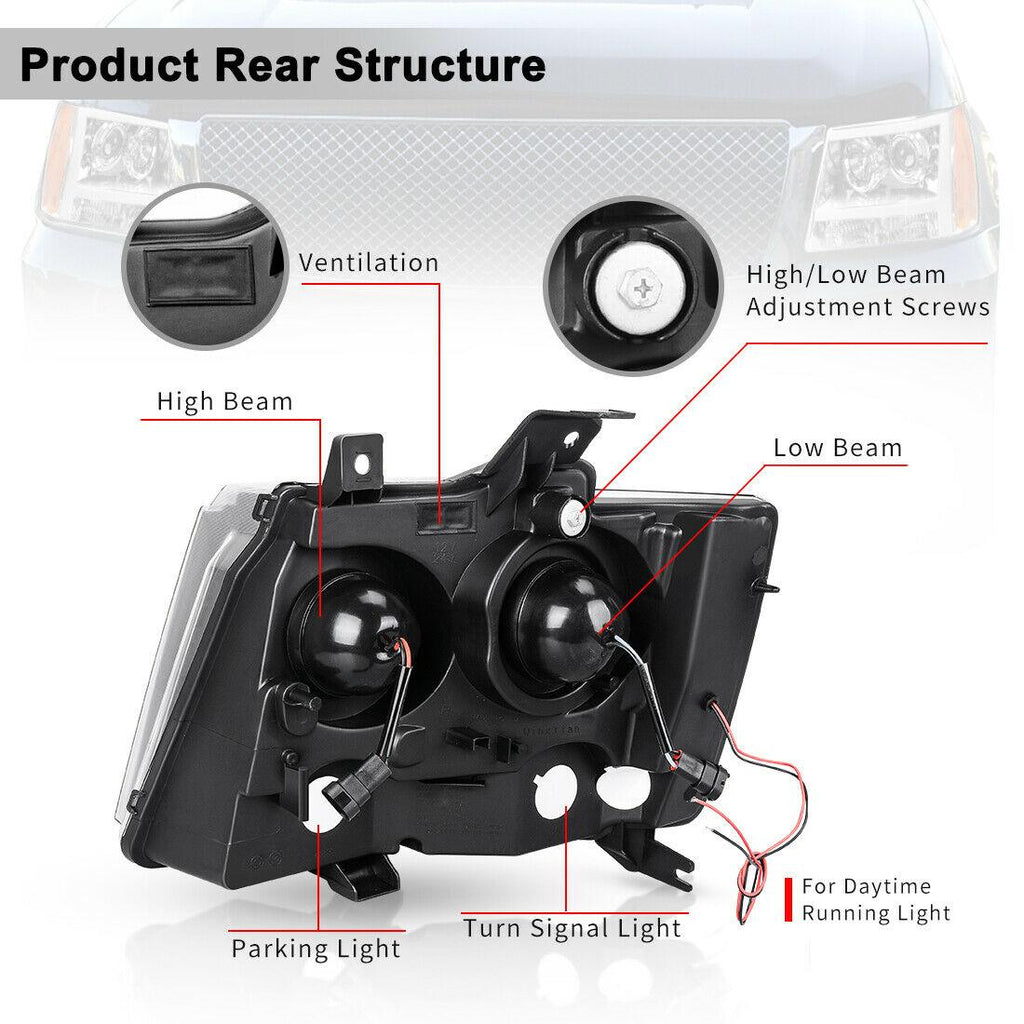 2007-2013 Chevy LED headlights rear structure