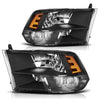 YITAMOTOR® 2009-2018 Dodge Ram Headlights Assembly Black Quad Headlamps - YITAMotor