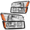 YITAMOTOR® 2002-2006 Chevy Avalanche with BODY CLADDING Chrome Headlights+Bumper Signal Lamp Headlight Assembly - YITAMotor