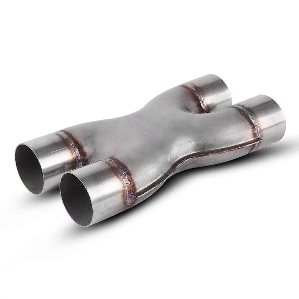 Welded X-Pipe Exhaust Tip 2.5'' Dual Inlet/2.5''inch Dual Outlet Stainless Steel - YITAMotor