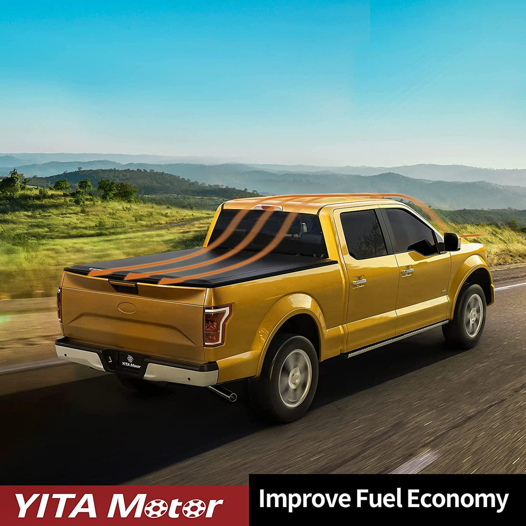 YITAMOTOR® 2015-2022 Ford F-150, Styleside 6.5 ft Bed Soft Roll Up Truck Bed Tonneau Cover - YITAMotor