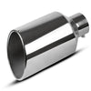 Exhaust tip 4 Inch Inlet Chromed Universal Stainless Steel Diesel Exhaust Tailpipe Tip Bolt/Clamp On Design - YITAMotor