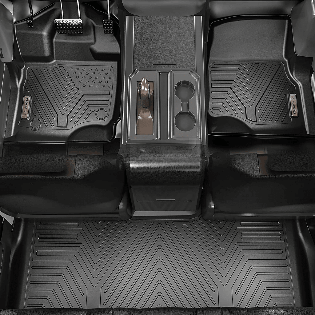 YITAMOTOR® 2015-2022 Ford F-150 SuperCab/Extended Cab Floor Mats with 1st Row Bench Seats & 2nd Row Floor Liner Set, All-Weather Protection - YITAMotor