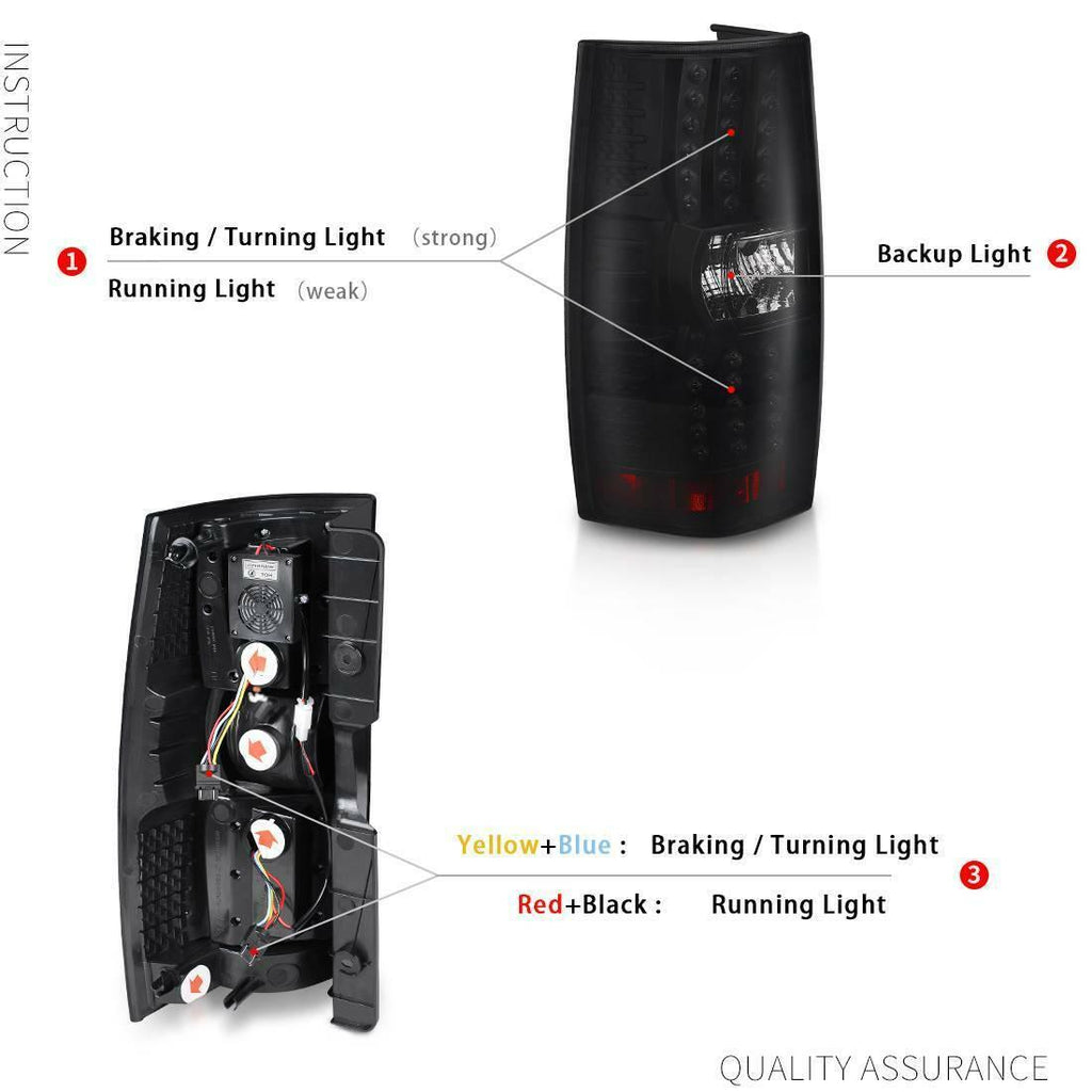 YITAMOTOR® 2007-2014 Chevy Suburban/Tahoe Headlight Assembly and Tail Lights Combo Set - YITAMotor