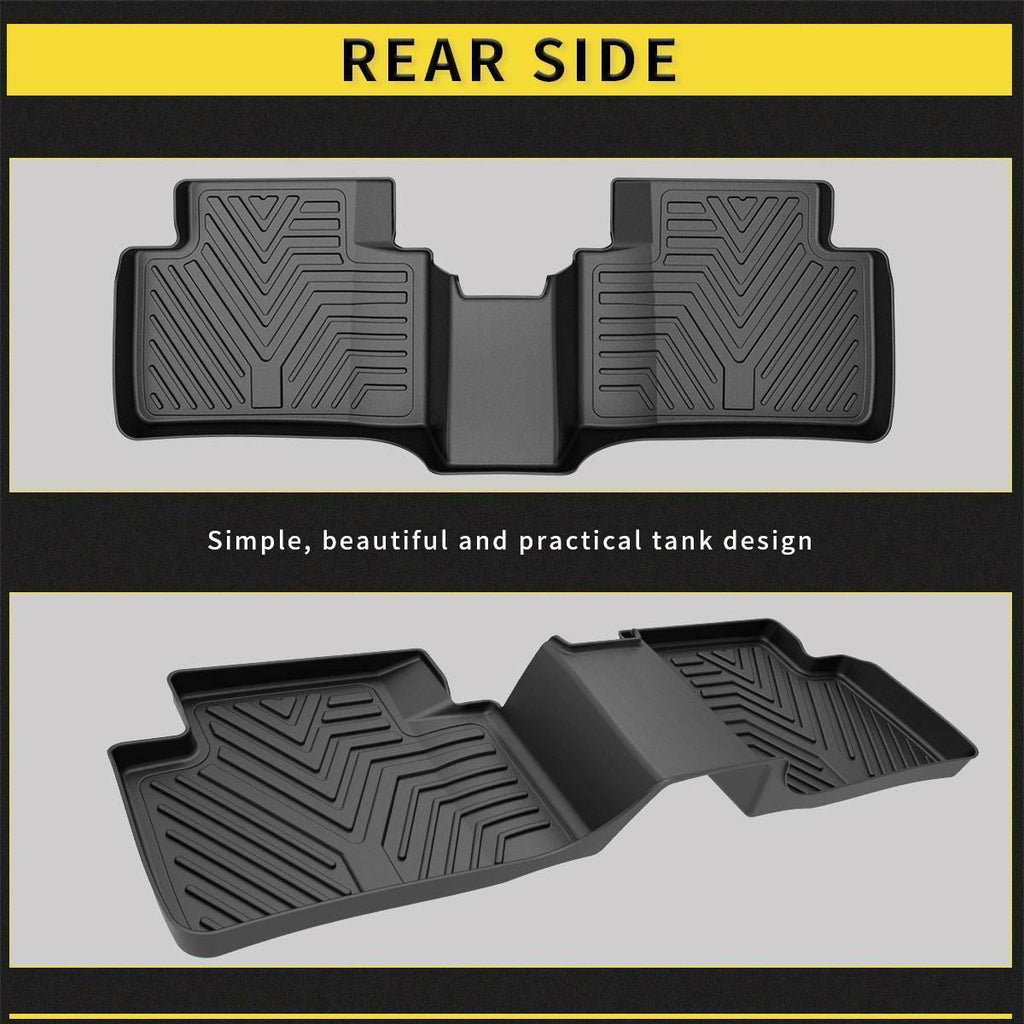 YITAMOTOR® 4pcs 2016-2021 Honda Civic Sedan TPE Front Rear Floor Mats Cargo Liner All Weather Protection