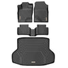 YITAMOTOR® 4pcs 2016-2021 Honda Civic Sedan TPE Front Rear Floor Mats Cargo Liner All Weather Protection