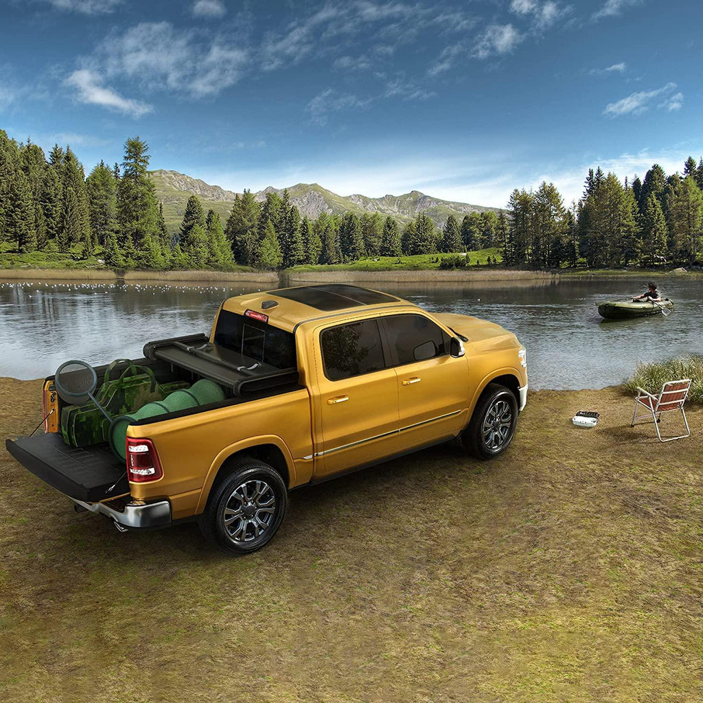 YITAMOTOR® Soft Tri-fold 2014-2021 Toyota Tundra (Excl. Trail Edition), caja Fleetside de 6.5 pies con sistema de rieles en la plataforma Cubierta para caja de camión