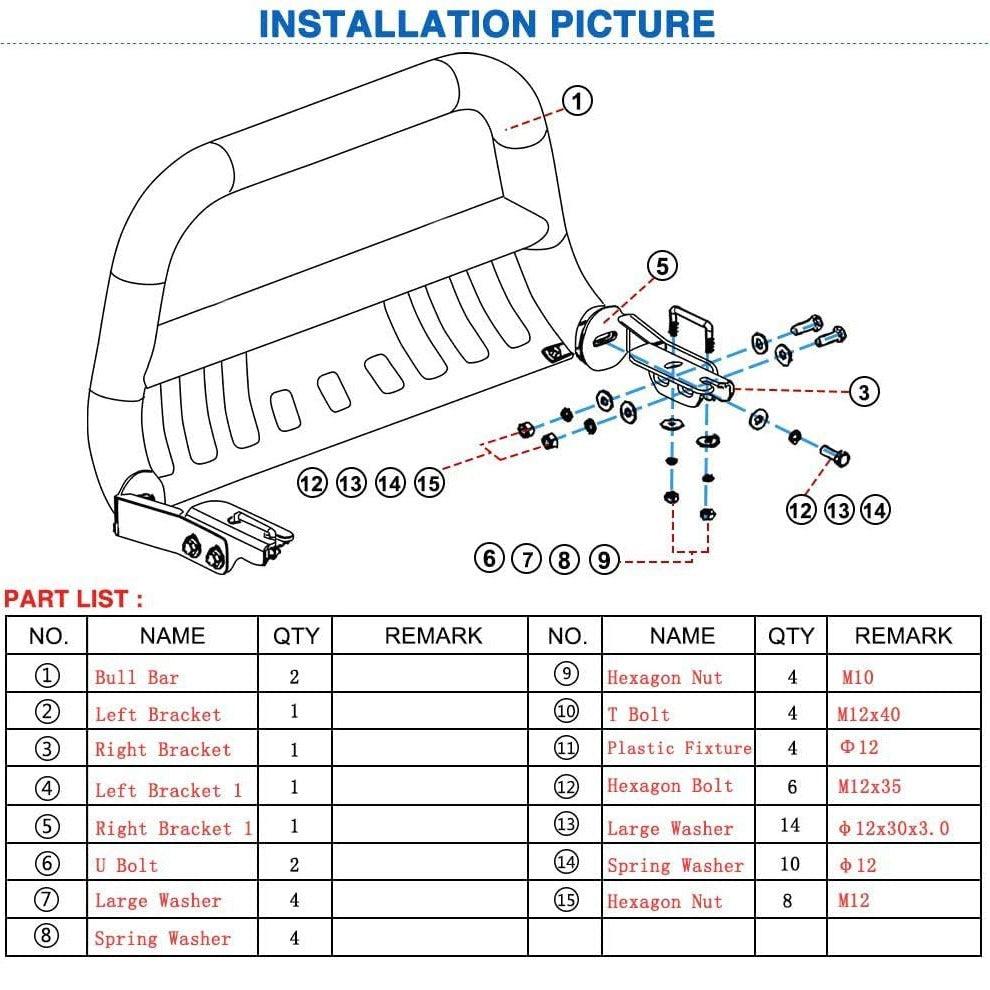 YITAMOTOR® Barra protectora negra para Ford F-150 04-23, tubo de 3", rejilla delantera, cepillo, protector de parachoques con luces LED