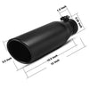 YITAMOTOR® 2.25'' Inlet 3.5'' Outlet 12'' inch Long Bolt On Exhaust Tip Stainless Steel Black - YITAMotor