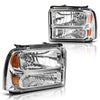 YITAMOTOR® 05-07 Ford F250 F350 F450 F550 Super Duty/ 05 Ford Excursion Headlight Assembly OE Projector Headlamp - YITAMotor