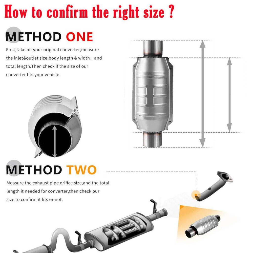 YITAMOTOR® 2.25'' Inlet/Outlet Universal Catalytic Converter with O2 Port and Heat Shield (EPA Compliant) - YITAMotor