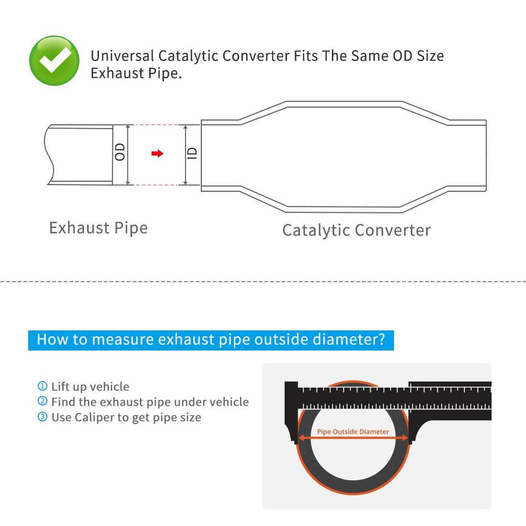 2.5'' Inlet / Outlet Universal Catalytic Converter