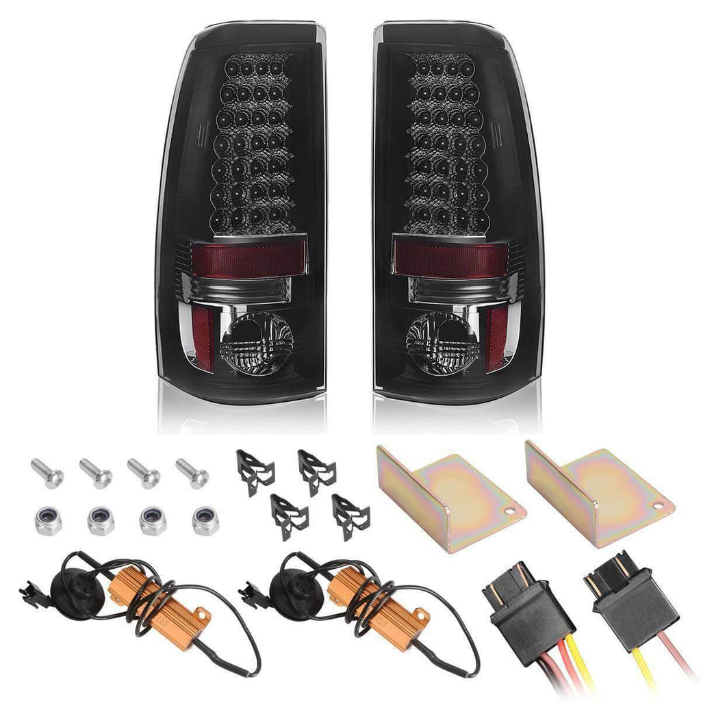 YITAMOTOR® 2003-2007 Chevy Silverado / 1999-2003 GMC Sierra LED Tail Lights Smoke Lens