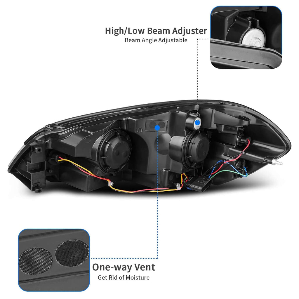 YITAMOTOR® 2006-2013 Chevy Impala / 2006 2007 Monte Carlo Headlights Assembly Smoke Lens Amber Reflector