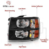 2007-2013 Chevy Silverado headlights taillights set