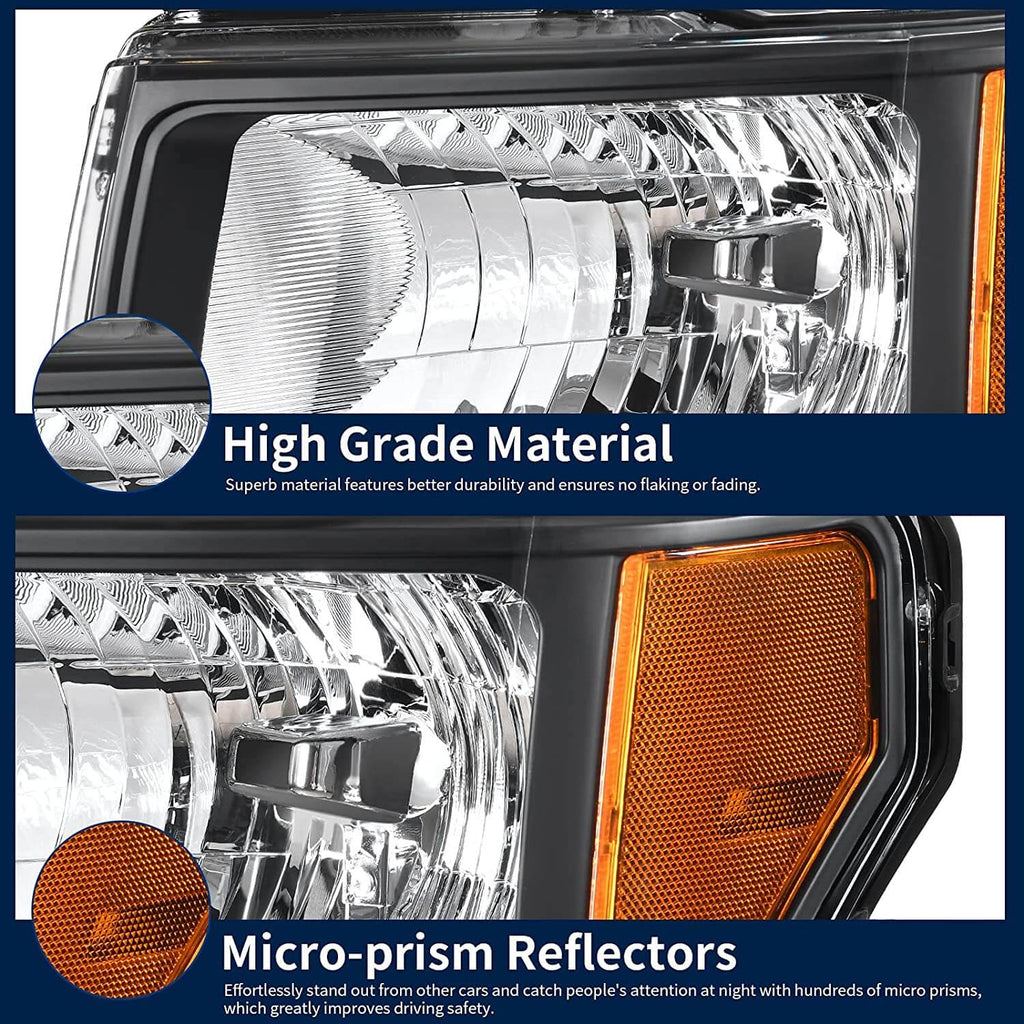 2009-2014 Ford F150 Amber Reflector headlights