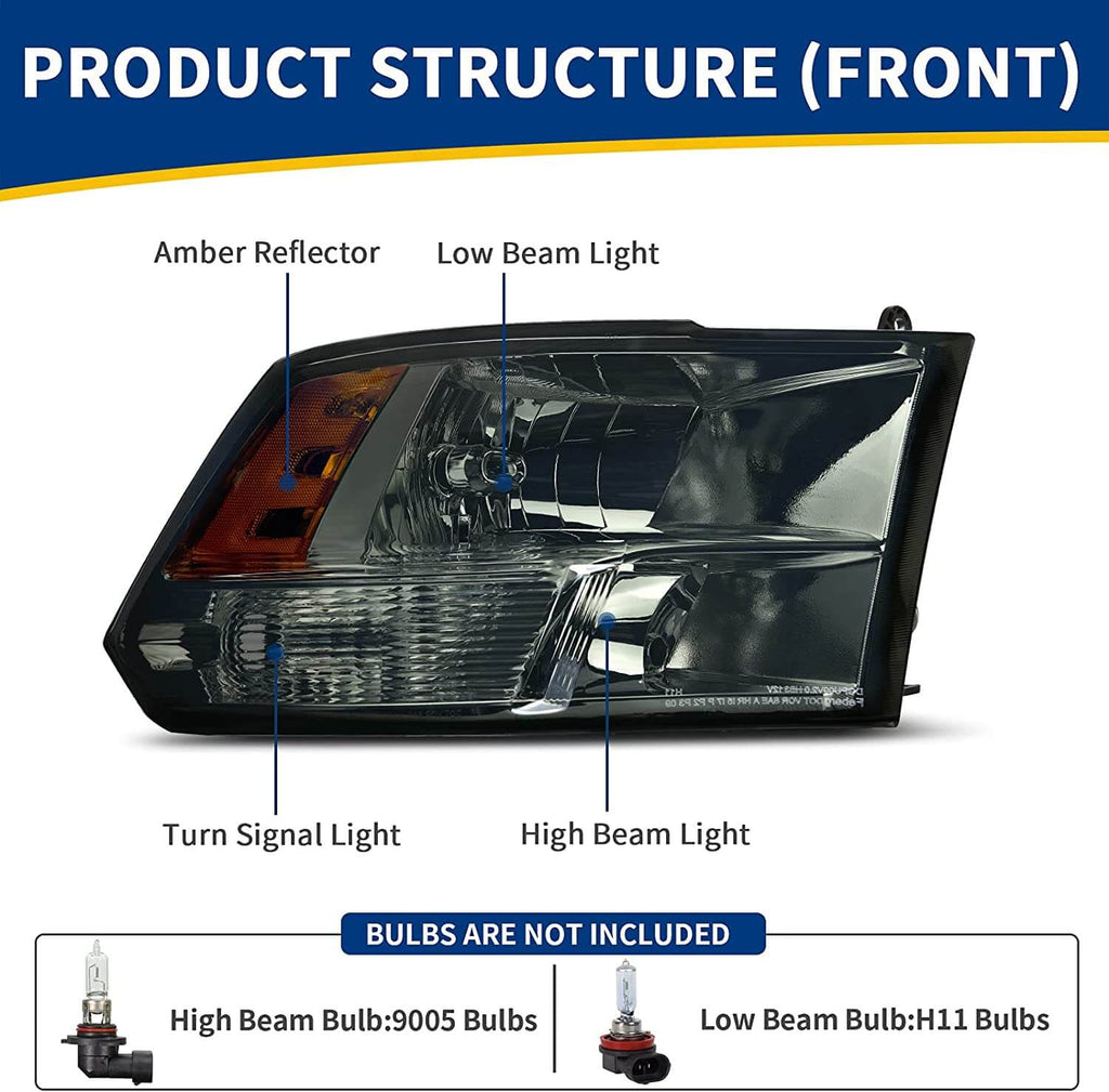 2009-2018 Dodge Ram Quad Pickup headlights