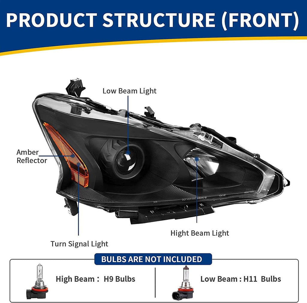 Projector 2013-2015 Nissan Altima headlights