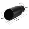 3.5'' Inlet 5'' Outlet 12'' Long Bolt On Diesel Exhaust Tip Black Stainless Steel - YITAMotor