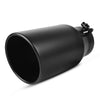 3.5'' Inlet 5'' Outlet 12'' Long Bolt On Diesel Exhaust Tip Black Stainless Steel - YITAMotor