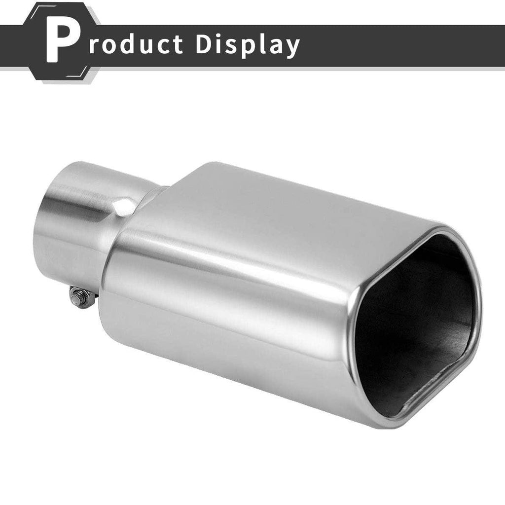 YITAMOTOR® 2pcs 2.5" Inlet 5.5''x3''Outlet Square Bolt-On Exhaust Tip Chrome Polished Diesel - YITAMotor