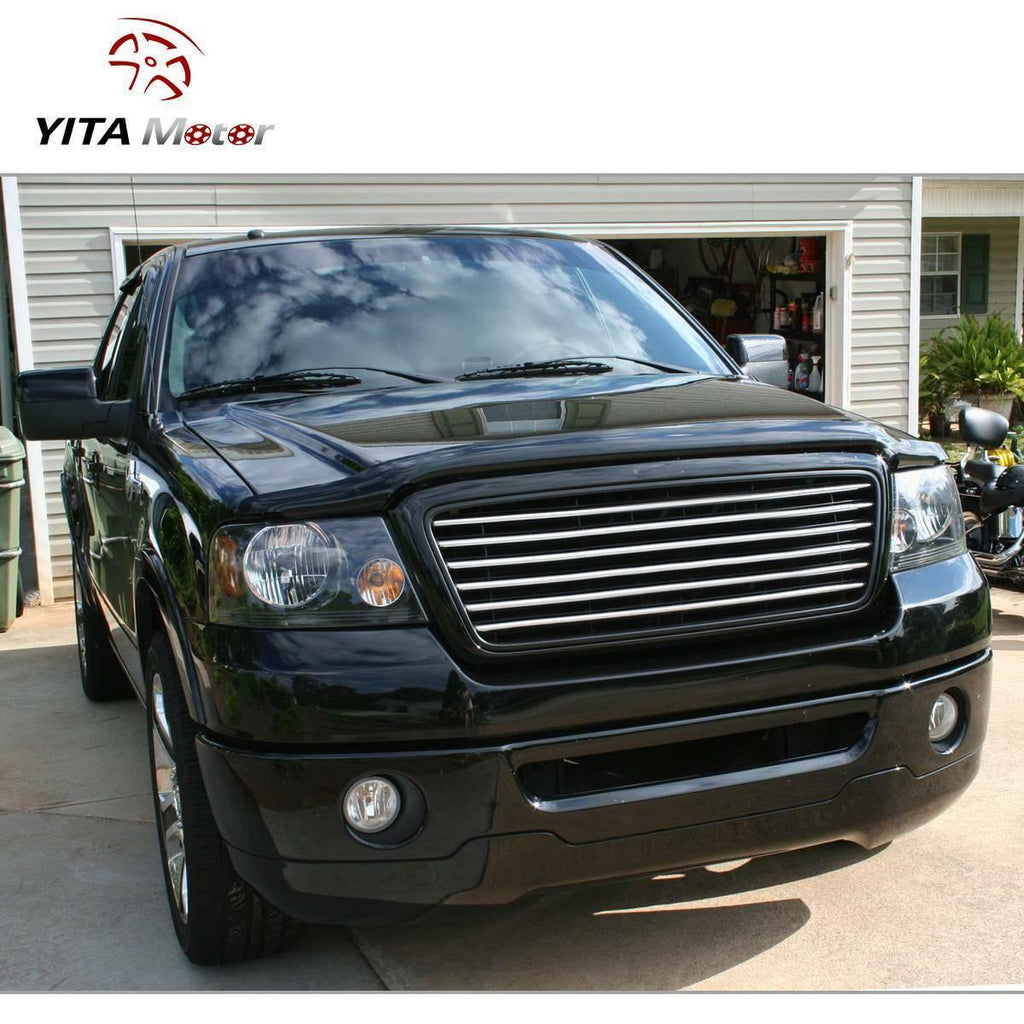 Pair Headlight Assembly for 2004-2008 Ford F150/2006-2008 Lincoln Mark LT Headlight Black Housing Clear Lens - YITAMotor