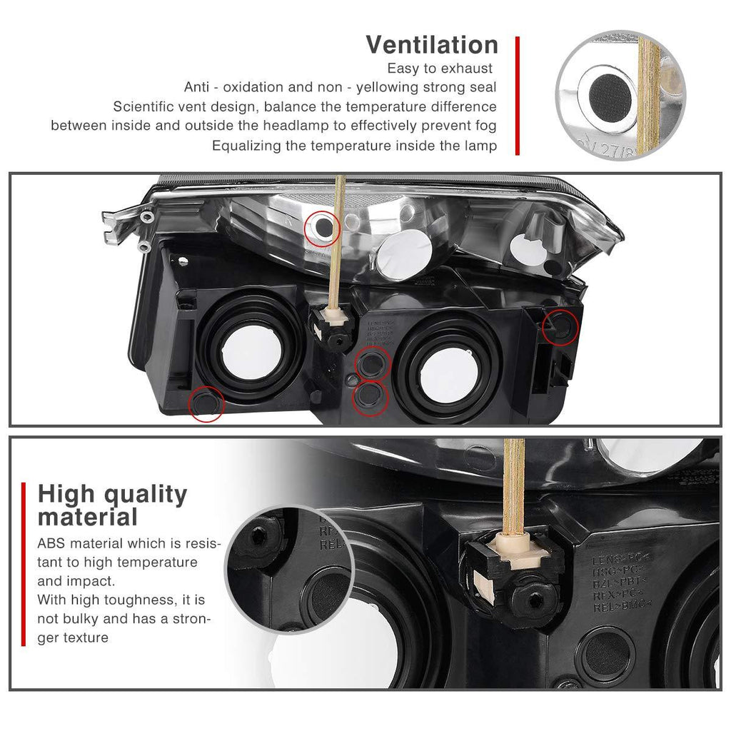 YITAMOTOR® 2002-2006 Chevy Avalanche with BODY CLADDING Chrome Headlights+Bumper Signal Lamp Headlight Assembly - YITAMotor