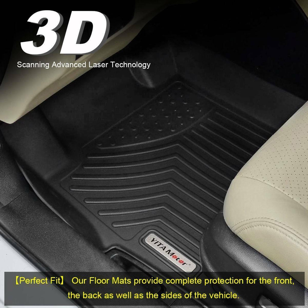 Floor Mats Floor Liners for 2013-2016 Ford Fusion Lincoln MKZ, 1st & 2nd Row All Weather Protection - YITAMotor